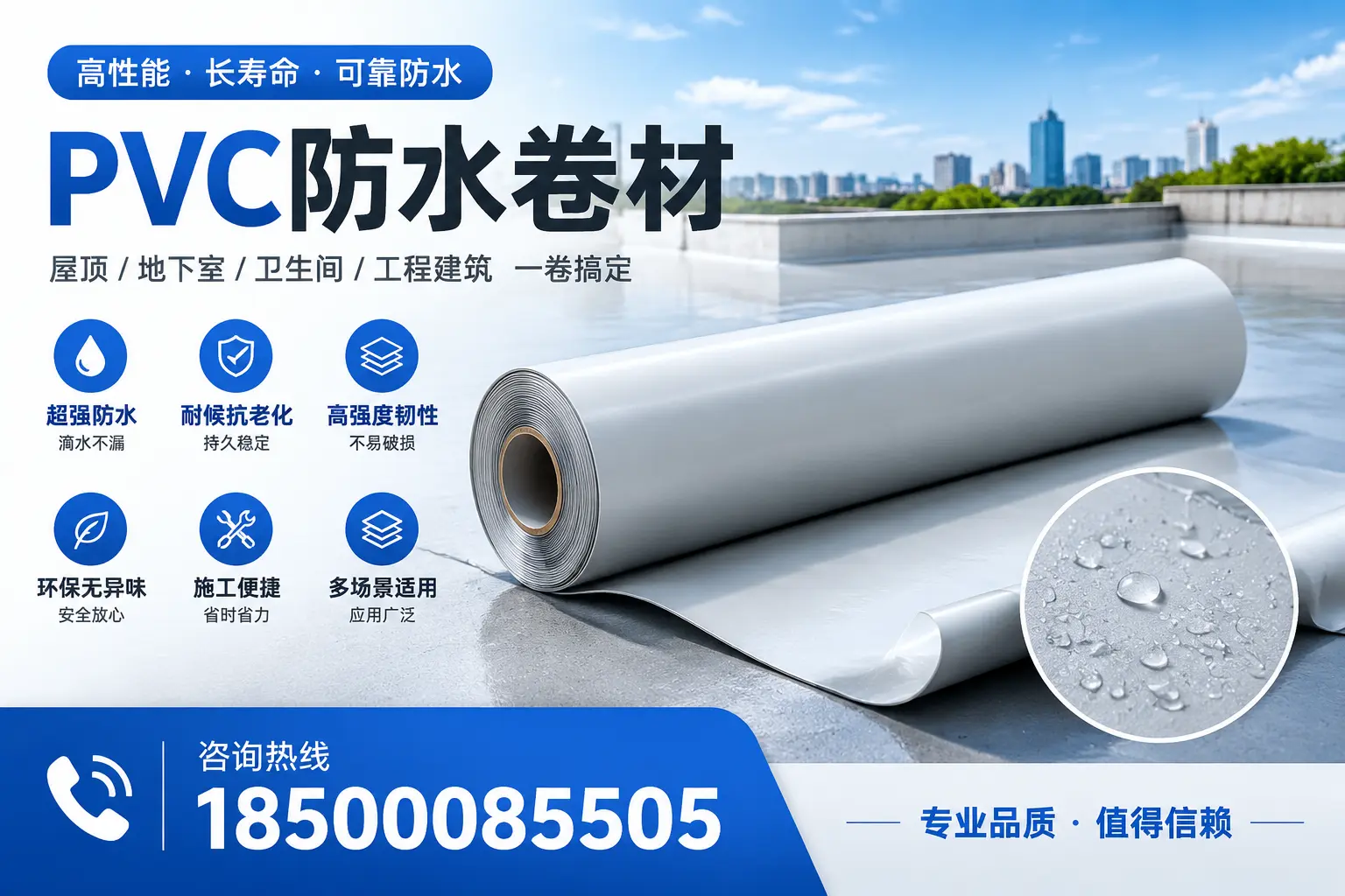 PVC防水卷材的防水效果评测，适合郴州的科学依据